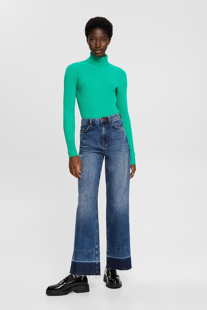 High-Rise-Jeans mit weitem Bein