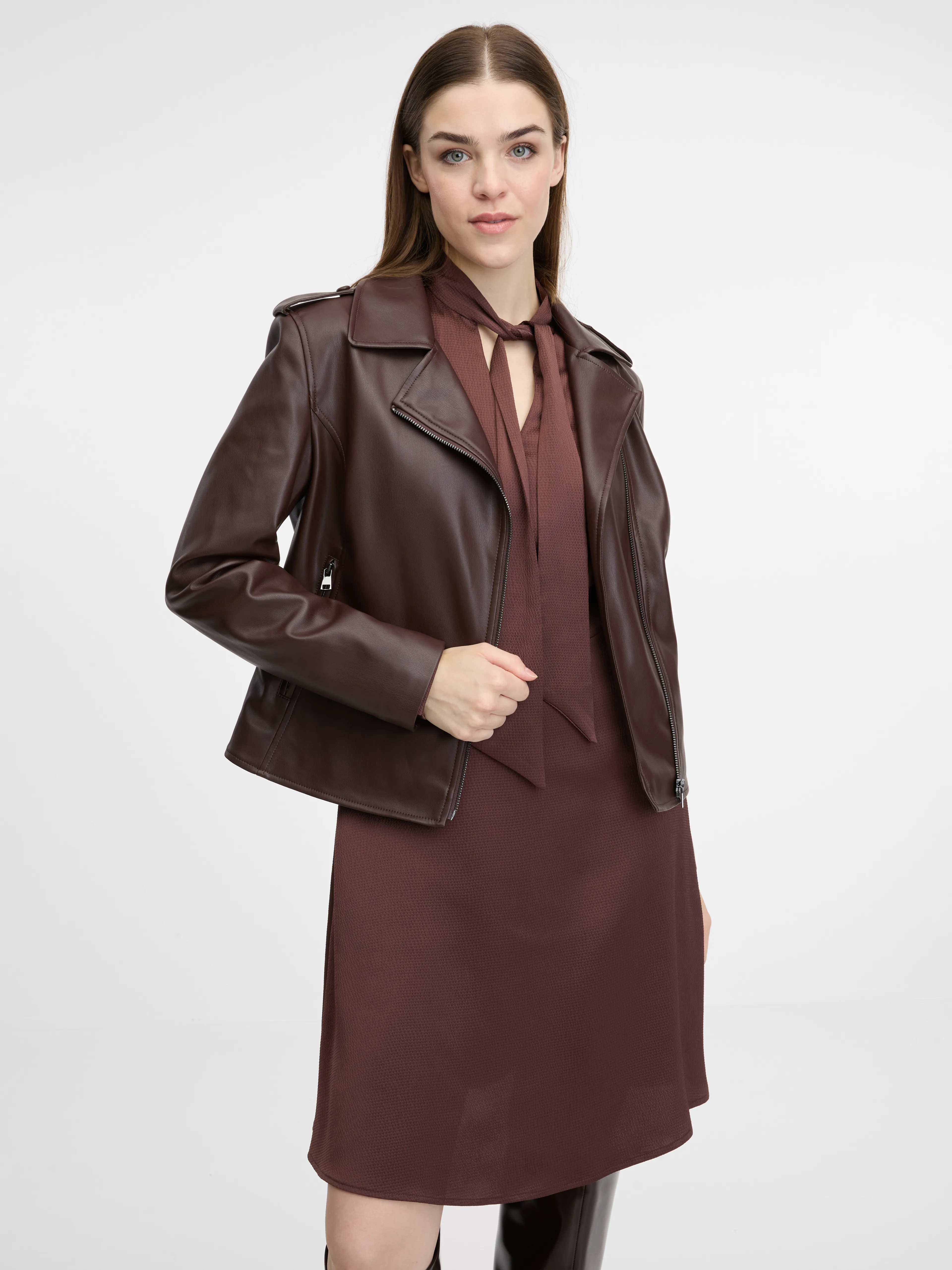 Braune Damen Lederjacke ORSAY