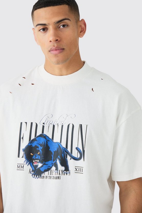 Oversize T-Shirt mit Limited Edition Panther Print