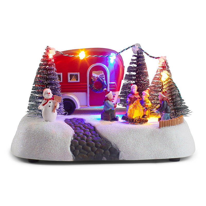 Home Julelandsby Camping m/lys, 18,5x13x10,5 cm