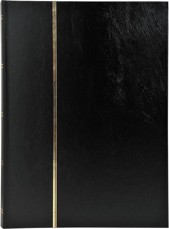 Briefmarkenalbum mit Kunstledereinband Schwarz 64 Seiten