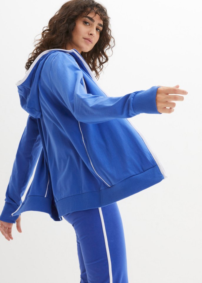 Stretch-Sweatjacke mit Baumwolle