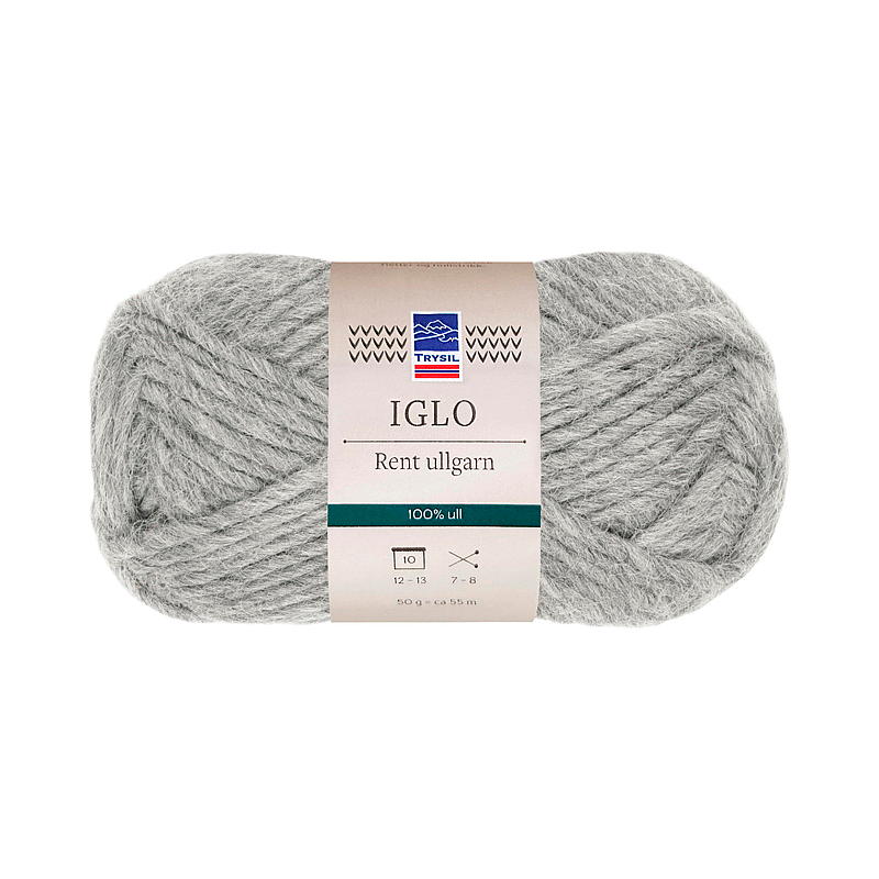 Trysil Iglo ullgarn 100% ull, lys grå