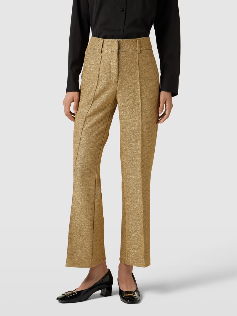Hose mit Bundfalten Modell 'FRANCE' in gold