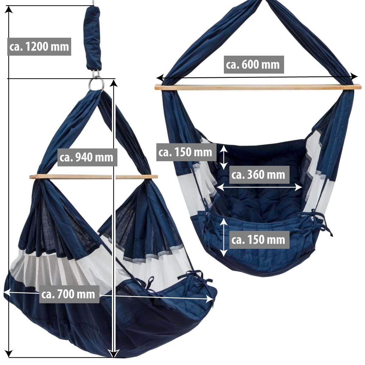 AMANKA Babywippe Baby Federwiege mit 100cm Kette Schwerlast Decke, Hängematte mit Feder+Matratze