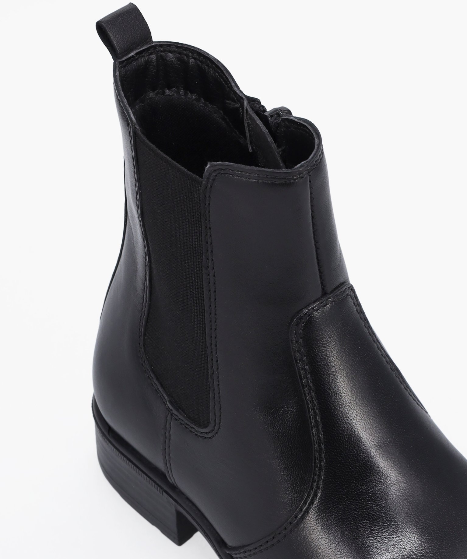 Boots fille style Chelsea unies dessus cuir - Tanéo noir | GEMO