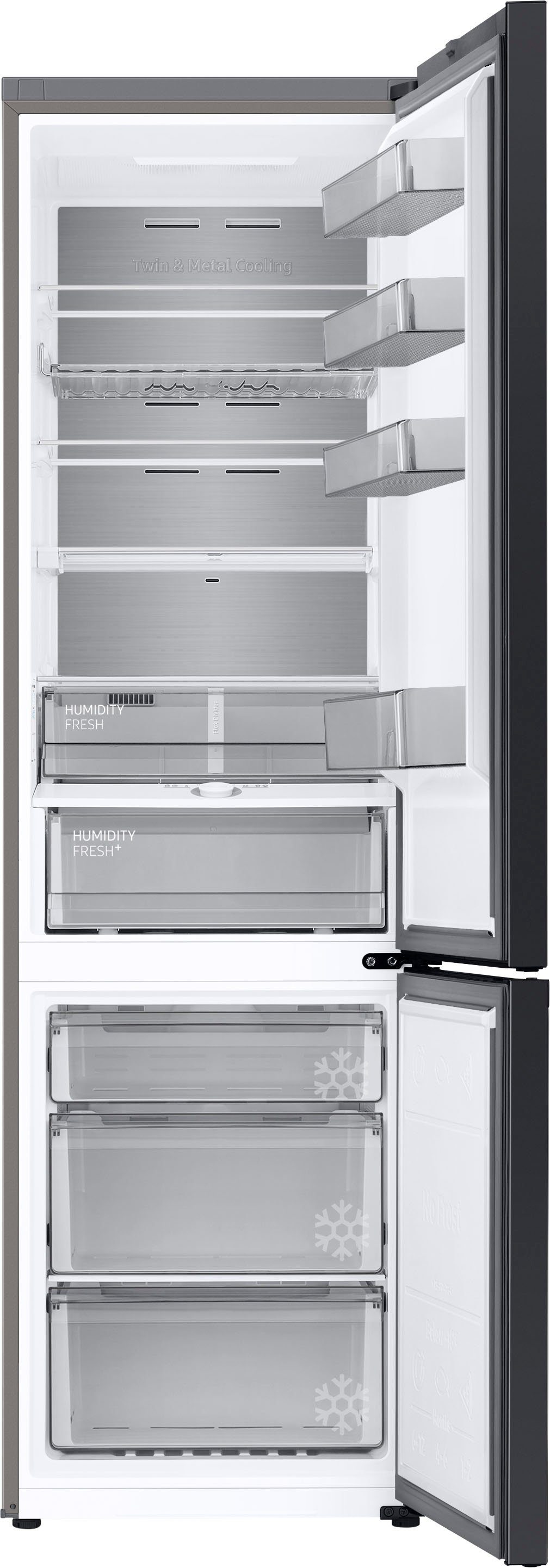 Samsung Kühl-/Gefrierkombination BESPOKE RL38A7CGTS9, 203 cm hoch, 59,5 cm breit