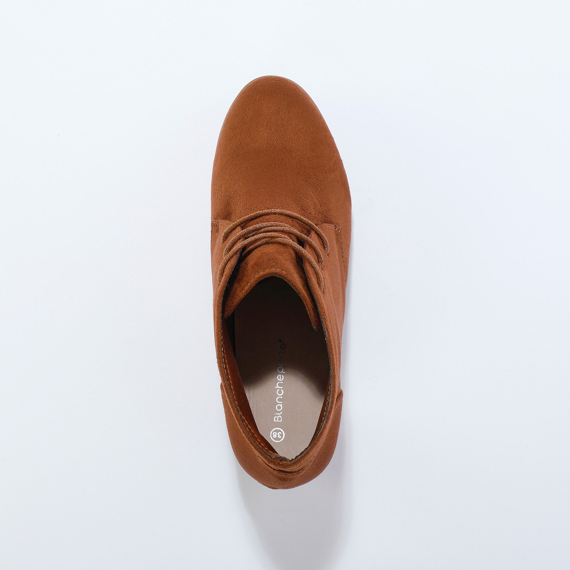 Low-boots à talon effet bois