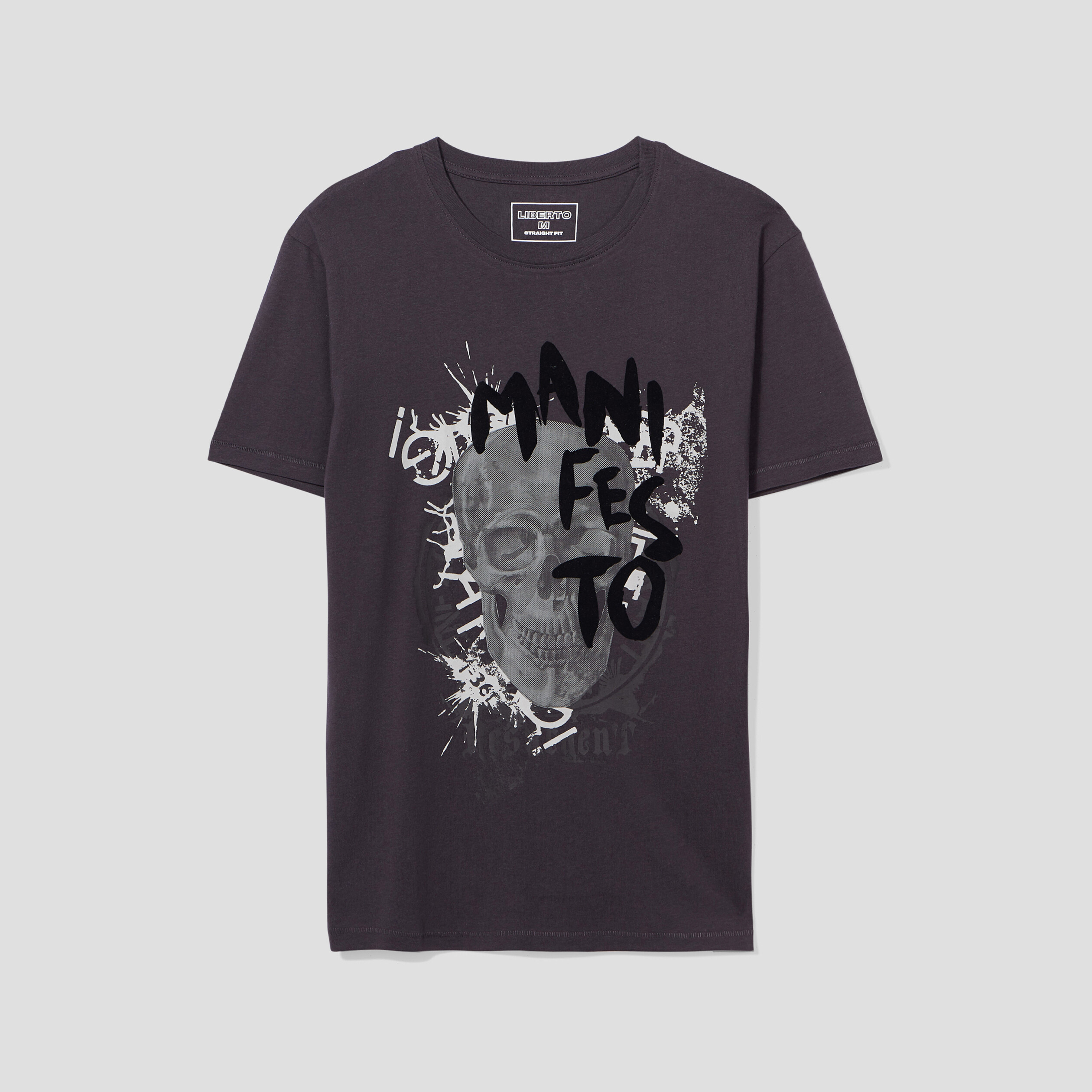 T-shirt manches courtes coton Liberto gris foncé homme | La Halle