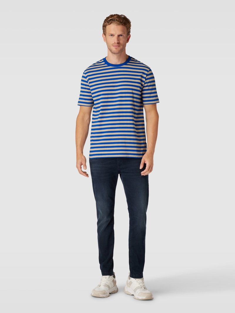 T-Shirt mit Streifenmuster in royalblau