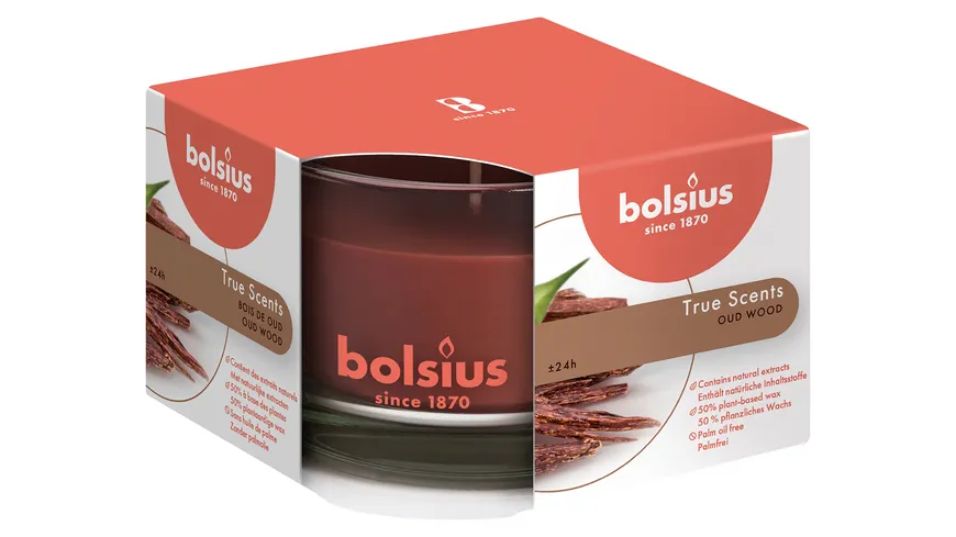 bolsius Duftglas medium True Scents Oud Wood Oud Wood