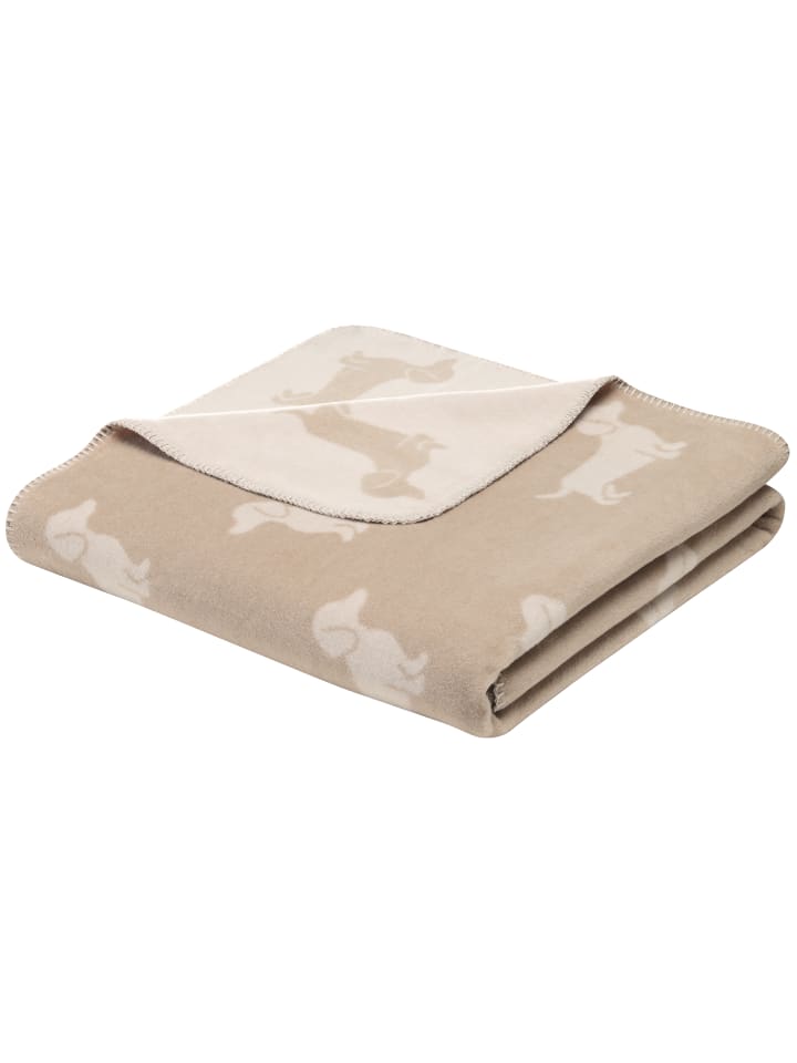Cawö Cawö Wohndecken WE LOVE DOGS 62460 natur/beige - 33 in natur/beige - 33 günstig kaufen 150 x 200 cm