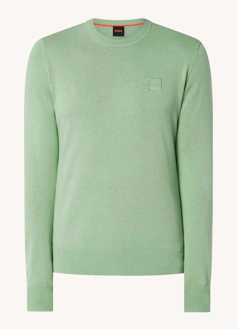 HUGO BOSS Kanovano fine-knit pullover in cashmere blend with logo