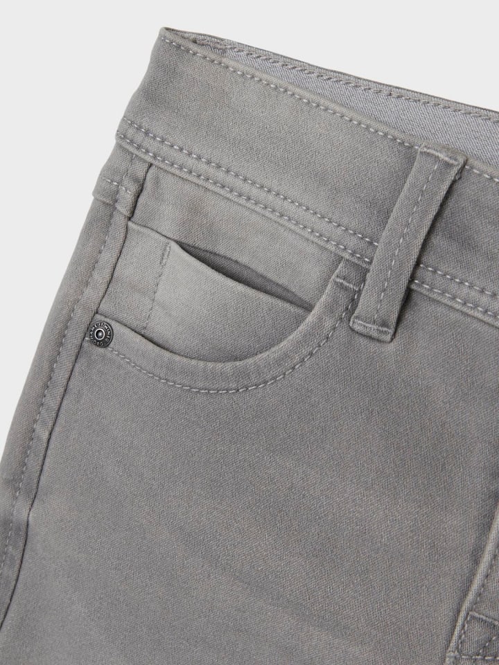 name it Stretch Jeans Shorts Kurze Denim Hose 5-Pocket in Hellgrau günstig kaufen
