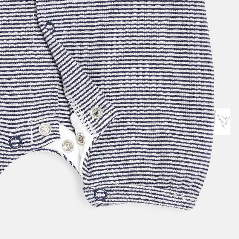 Combishort bébé en coton bio bleu Absorba