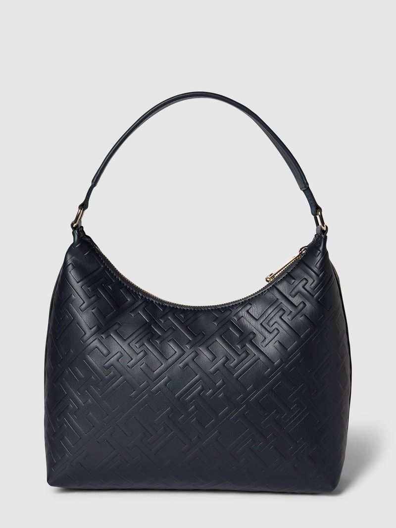Handtasche mit Allover-Logo in marineblau
