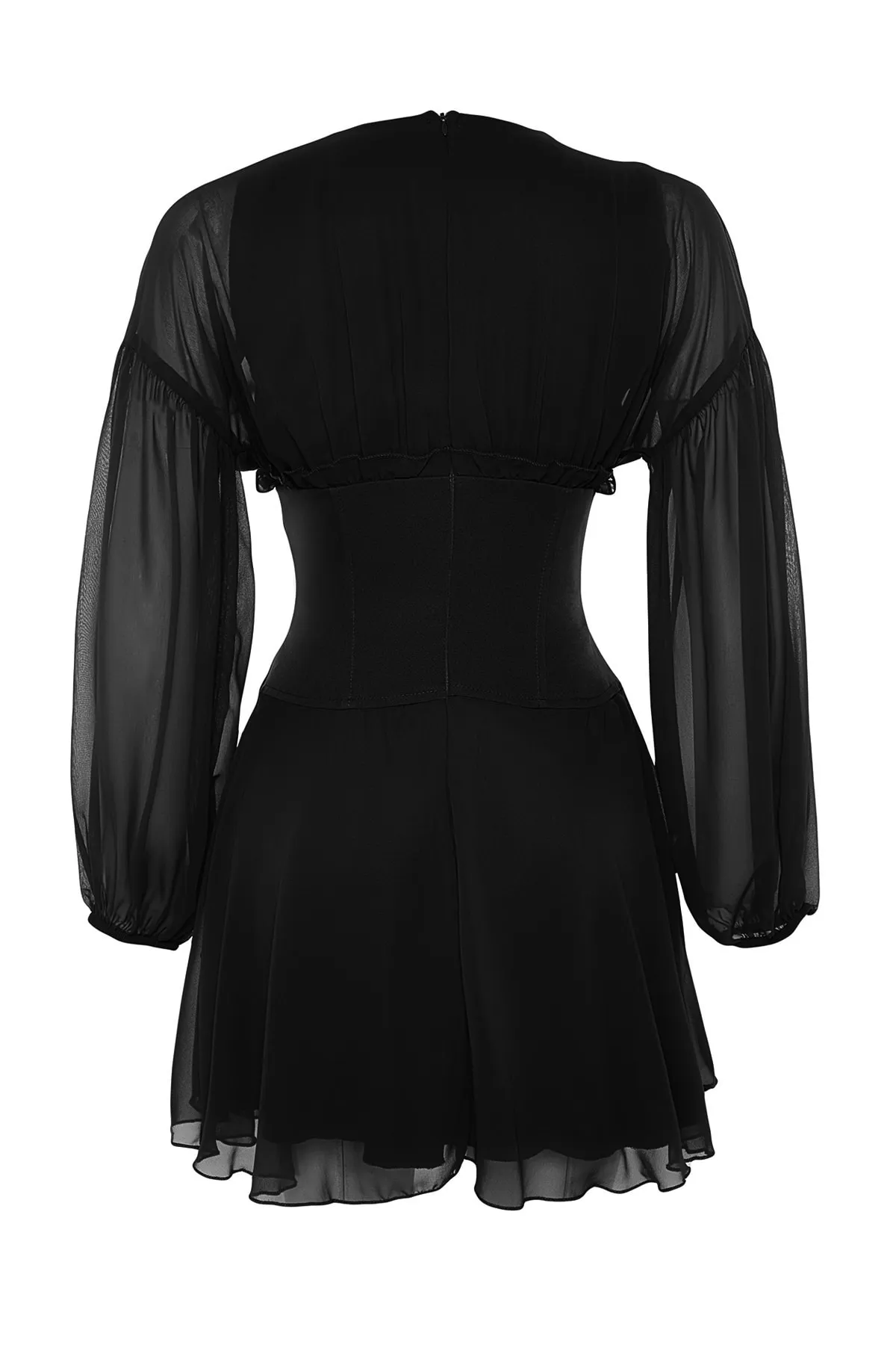 Trendyol Collection  Schwarzes Skaterkleid mit offener Taille TPRAW24EL00040