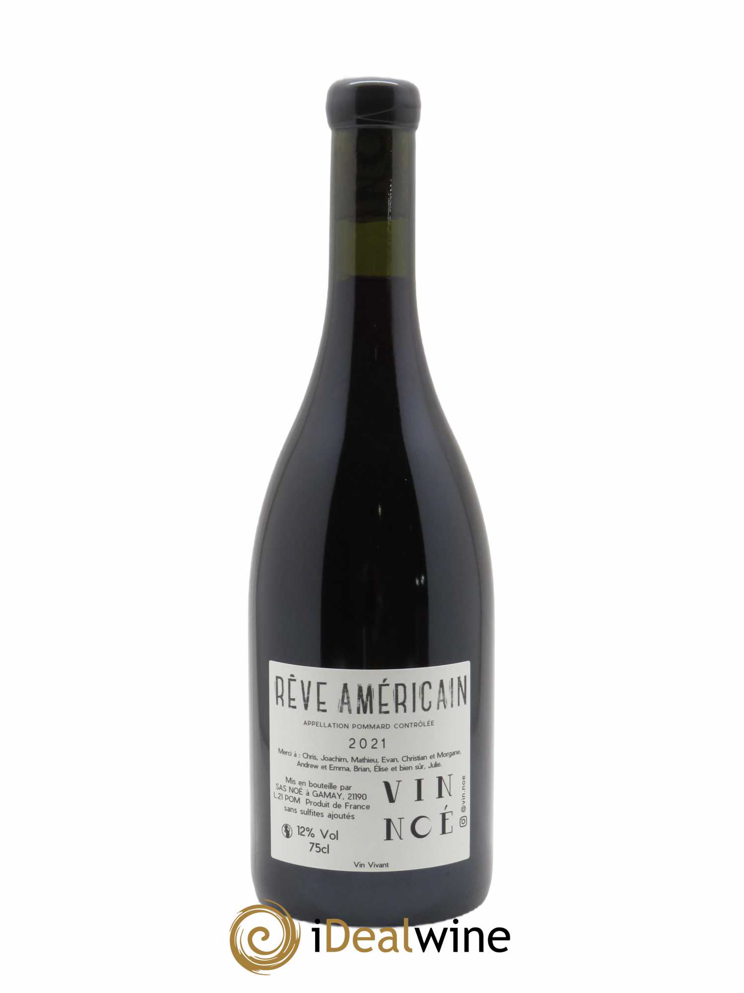 Pommard Rêve Américain Vin Noé  2021 - Lot de 1 Bouteille