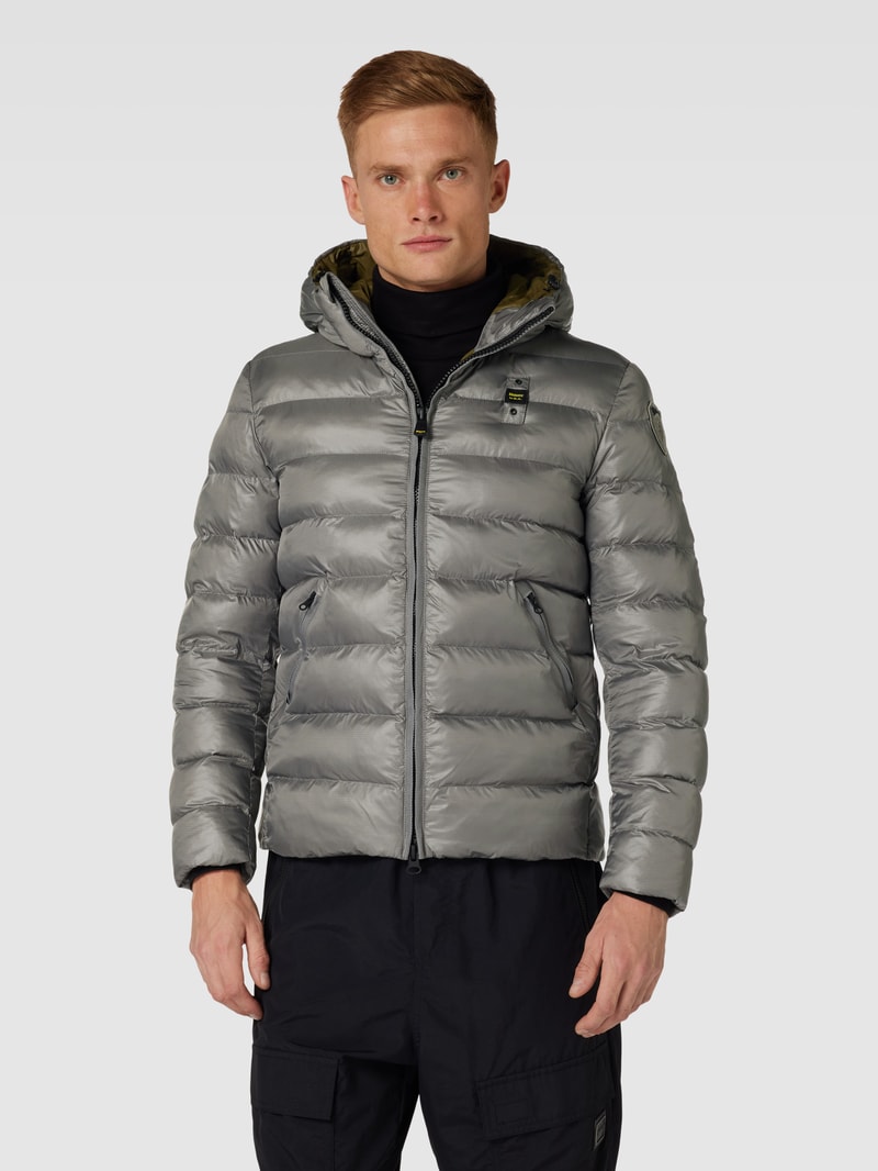 Steppjacke mit Label-Detail in anthrazit