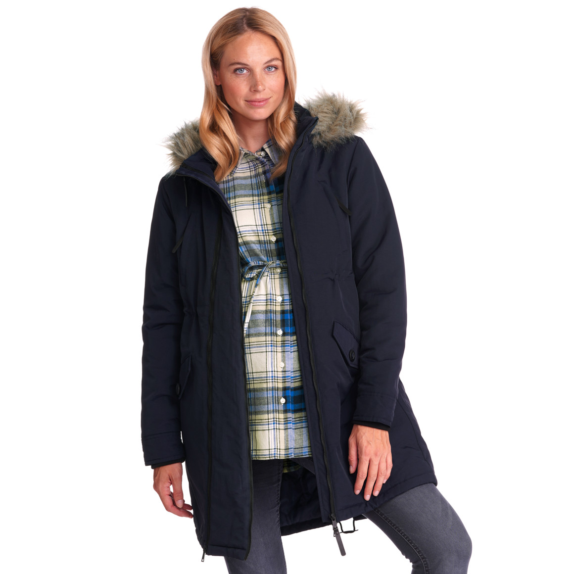 Damen Umstands-Mantel mit Kapuze