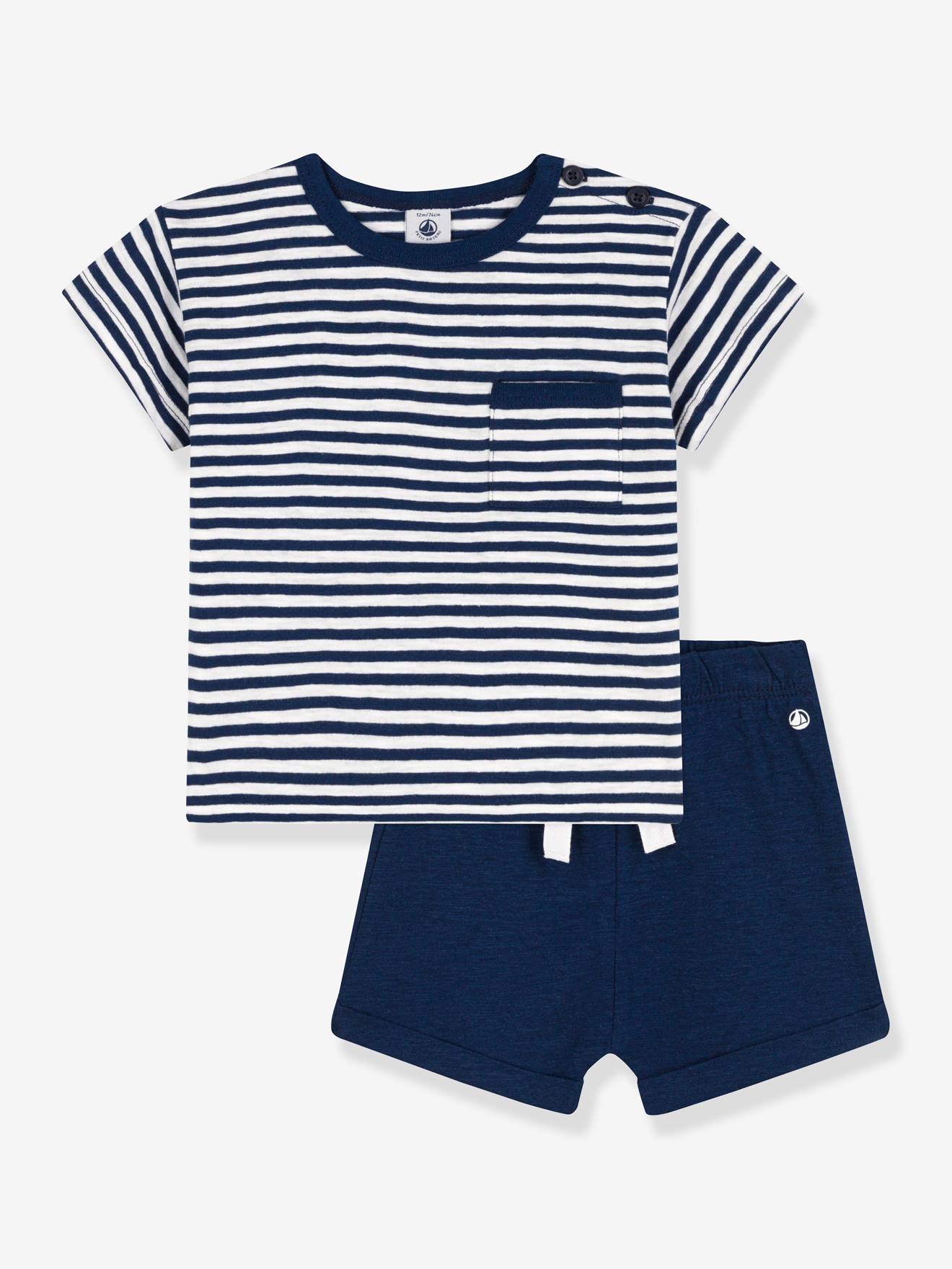 Ensemble naissance 2 pièces PETIT BATEAU bleu