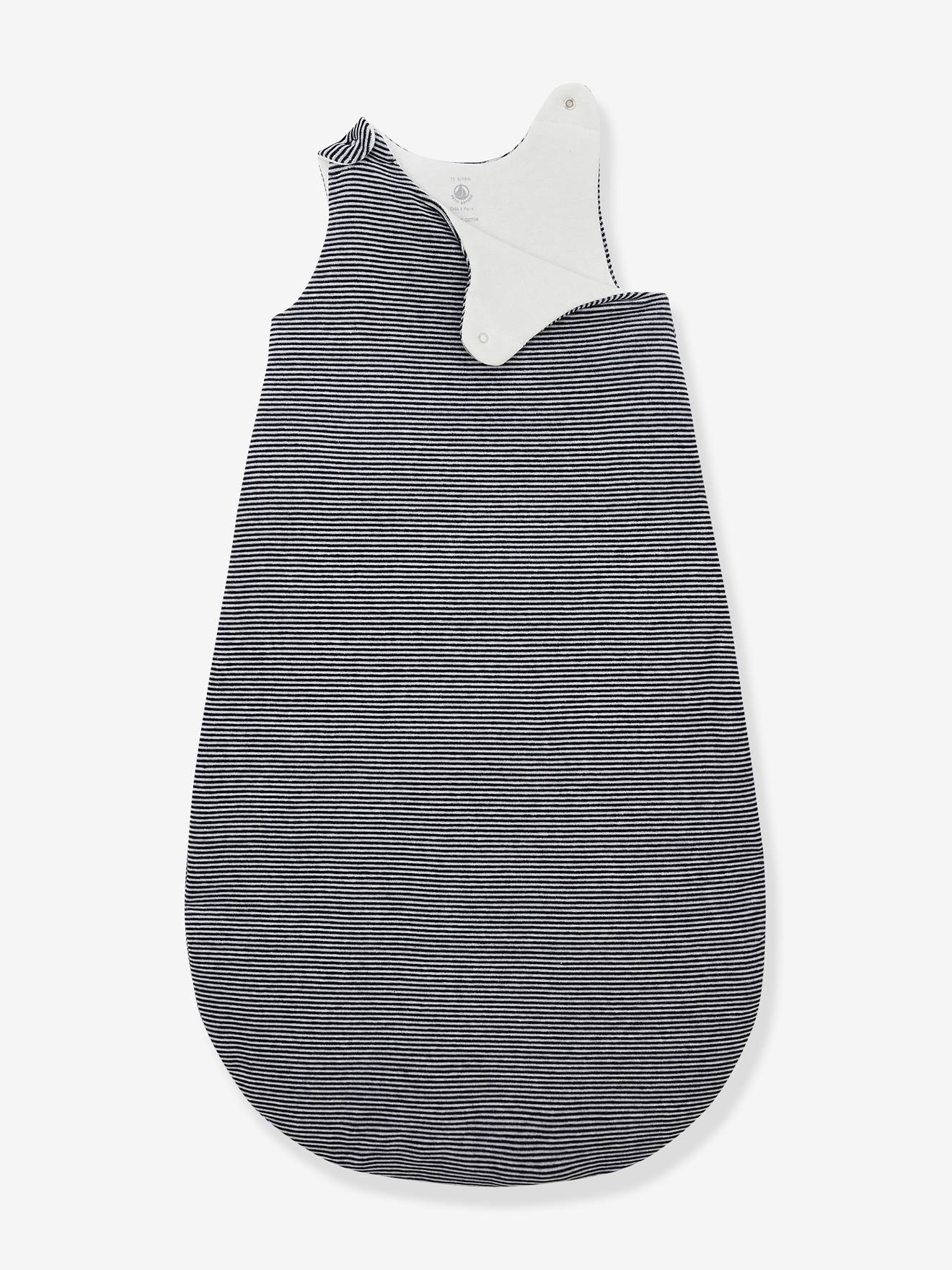 Gigoteuse marinière en velours de coton bio PETIT BATEAU marine