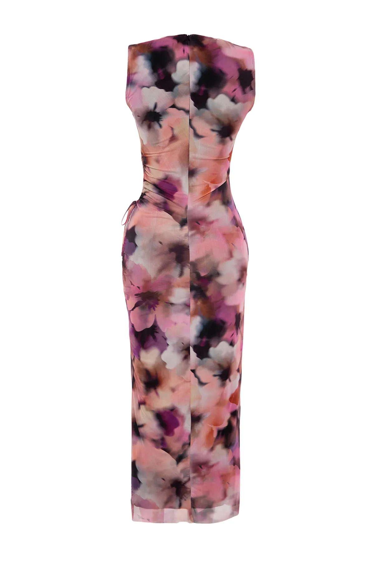 Trendyol Collection  Elegantes Abendkleid aus mehrfarbigem Tüll mit Fensterausschnitt und Ausschnitten und Ausschnitten TPRSS24EL00051