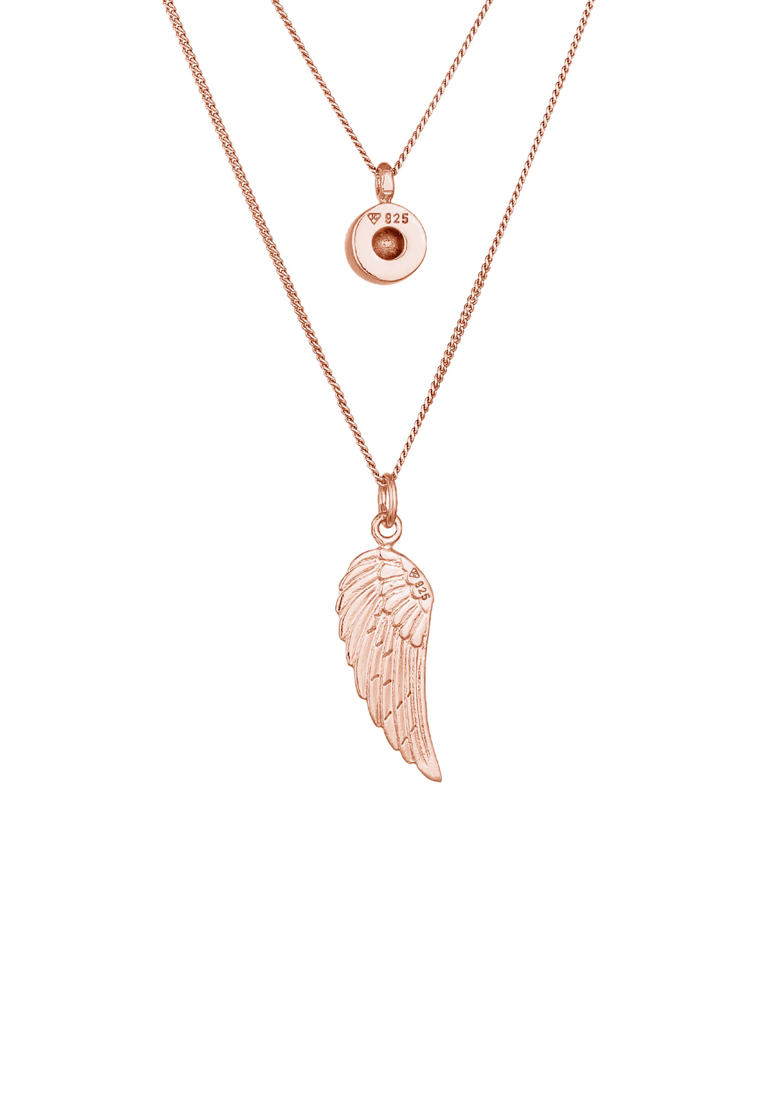 Collana da donna Elli con simbolo alato e cristallo, in argento sterling 925.