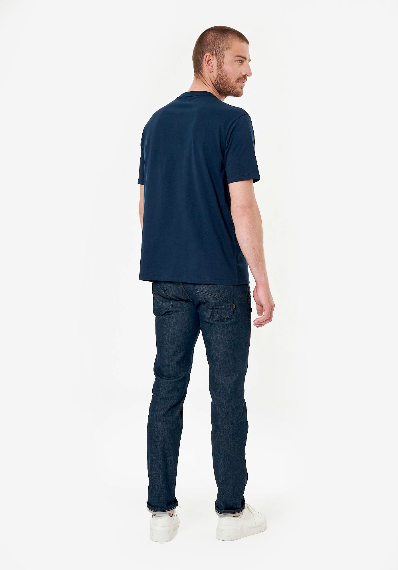 ROBIN  T-shirt bleu marine homme 100% coton