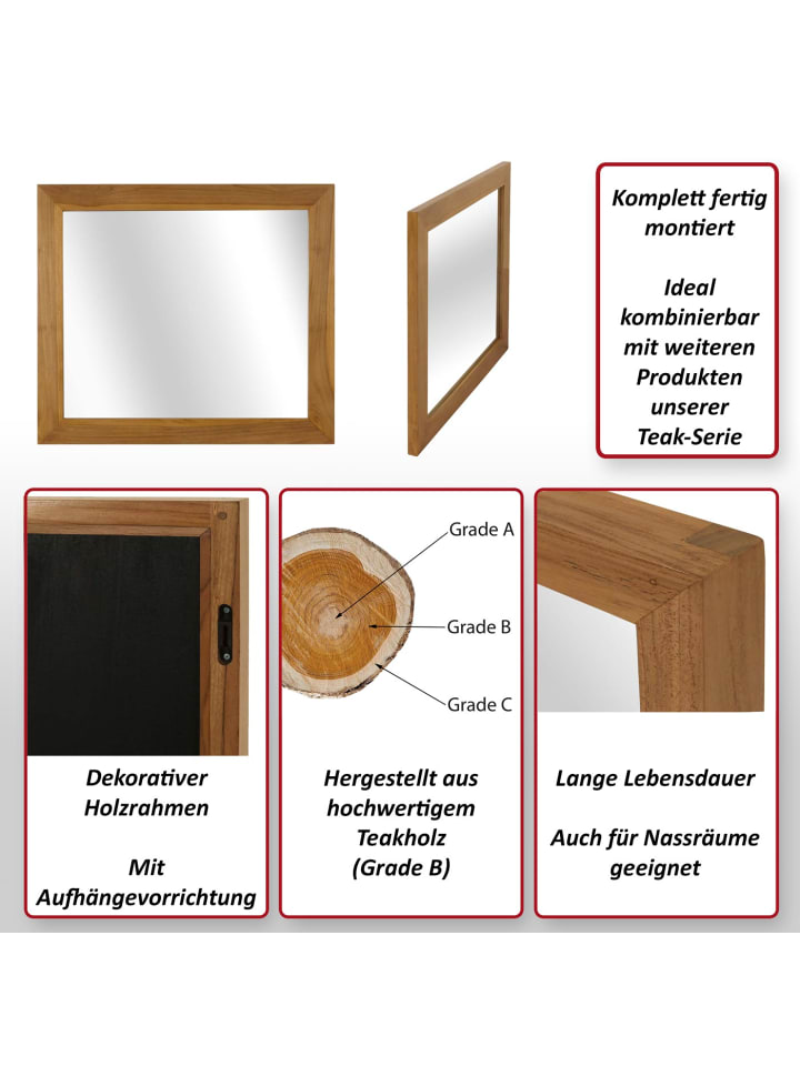MCW Teak-Wandspiegel M75 günstig kaufen onesize
