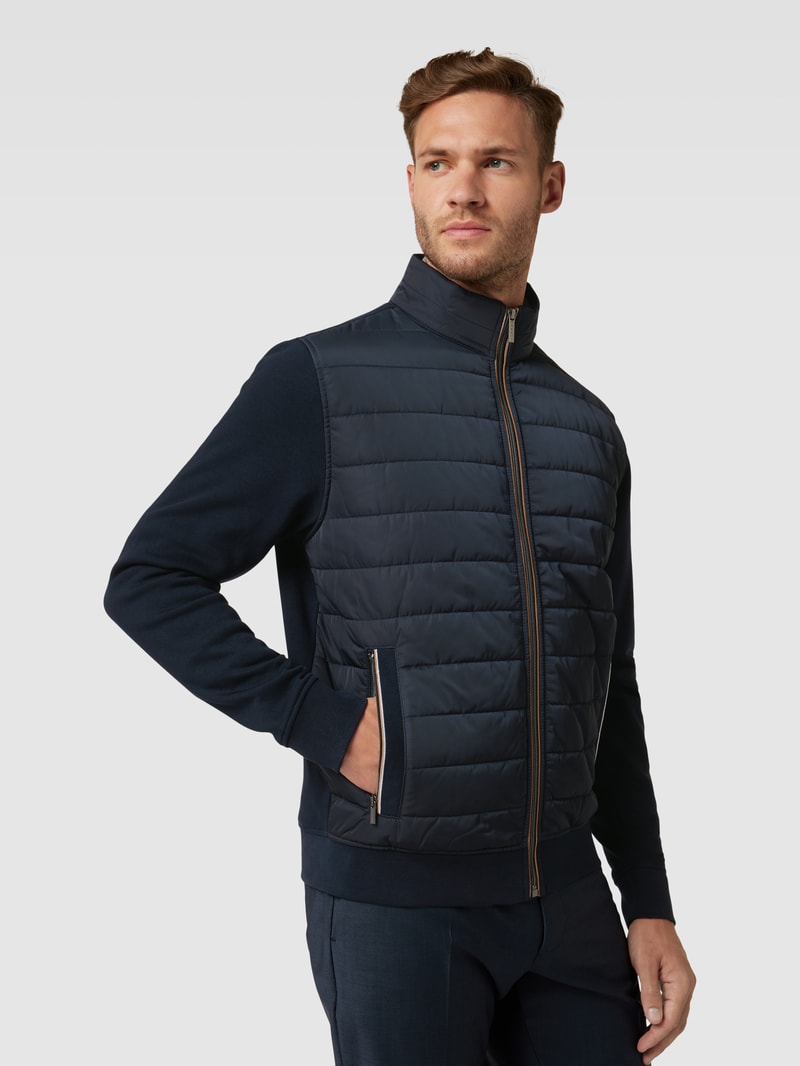 Sweatjacke mit Stehkragen in marineblau