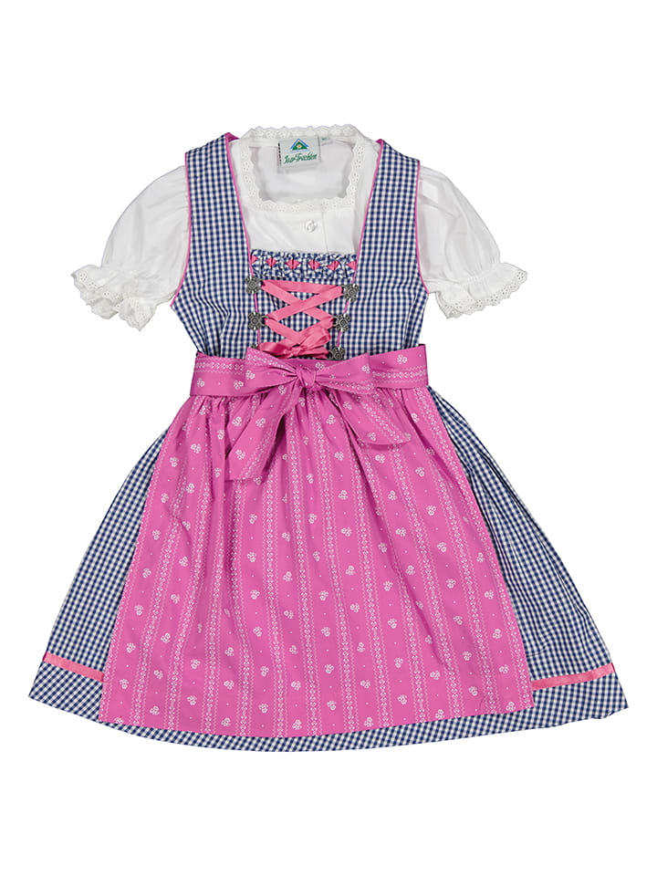 Isartrachten Dirndl in Blau/ Rosa günstig kaufen