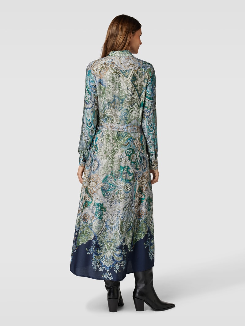 Maxikleid mit Paisley-Muster in petrol
