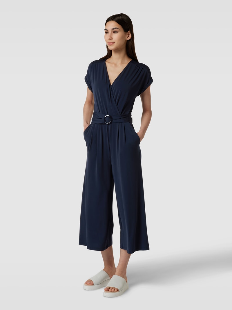 Jumpsuit in Wickel-Optik in marineblau