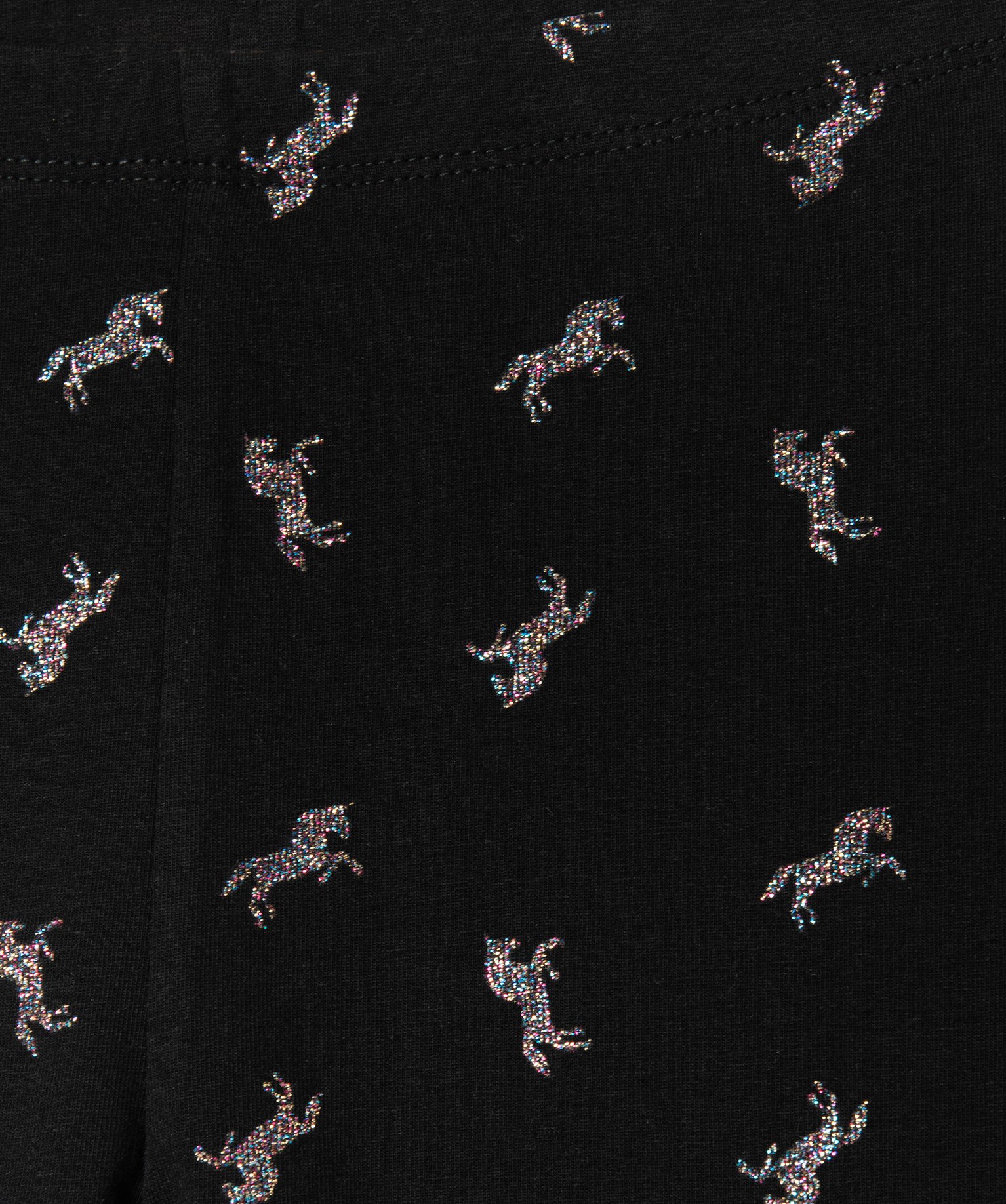 Leggings imprimé en coton extensible fille noir | GEMO