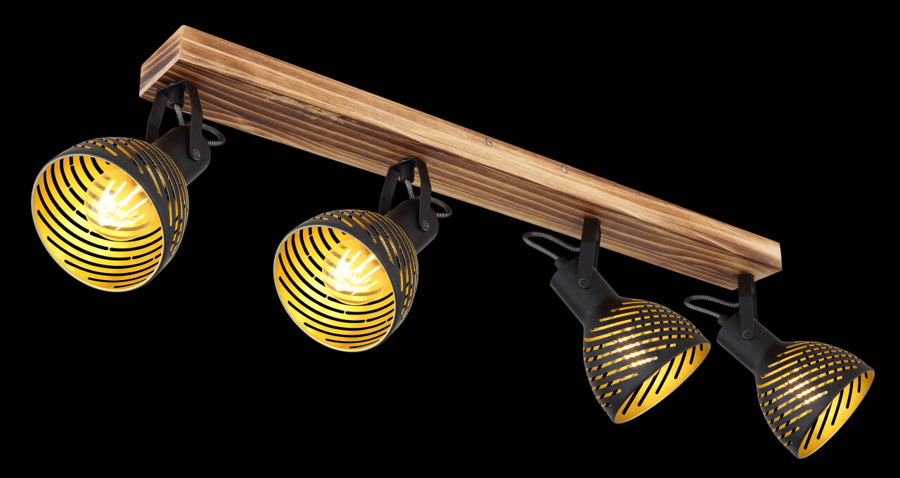 Globo Lighting - LENNA - Strahler Holz dunkelbraun, 4x E27