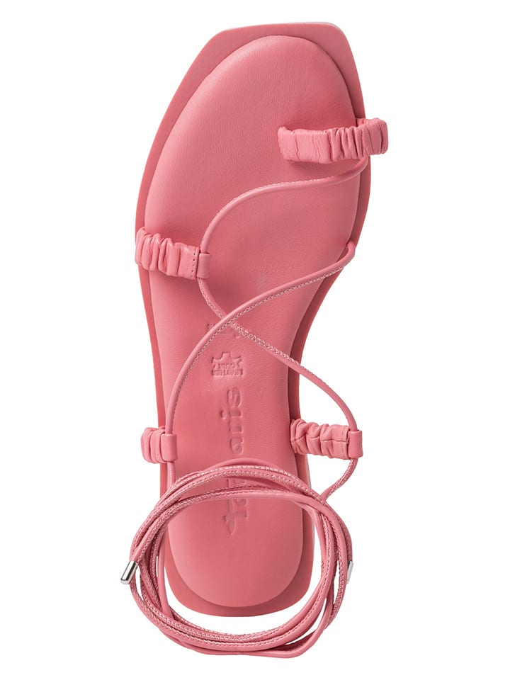Tamaris Leder-Zehentrenner in Pink günstig kaufen