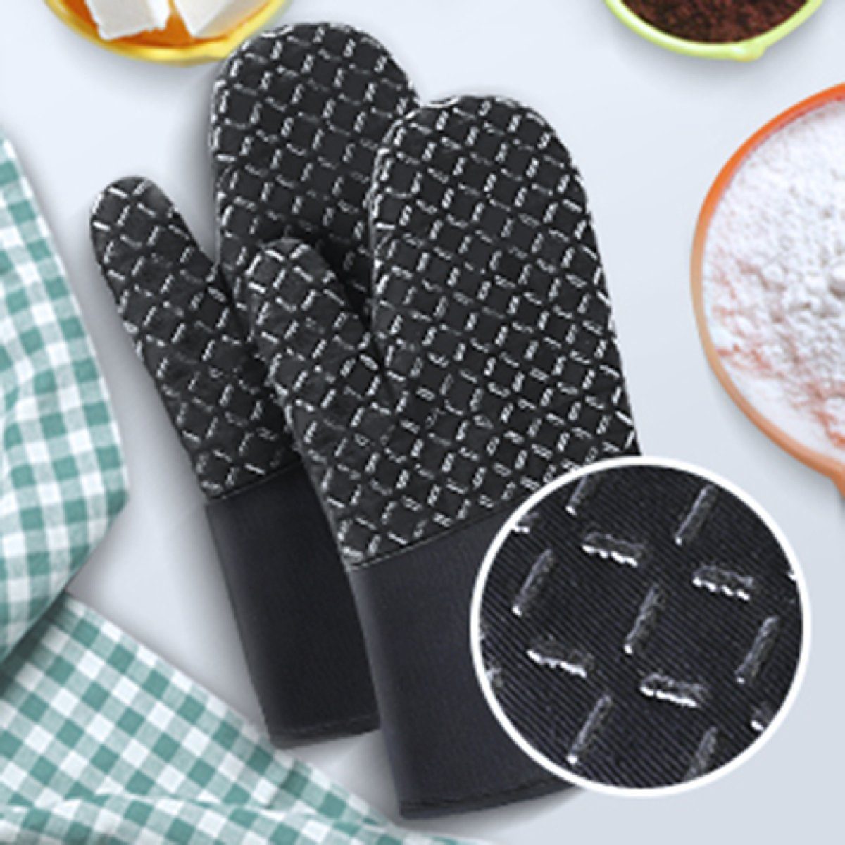 FeelGlad Topfhandschuhe Ofenhandschuhe Hitzebeständige Topflappen & Ofenhandschuhe