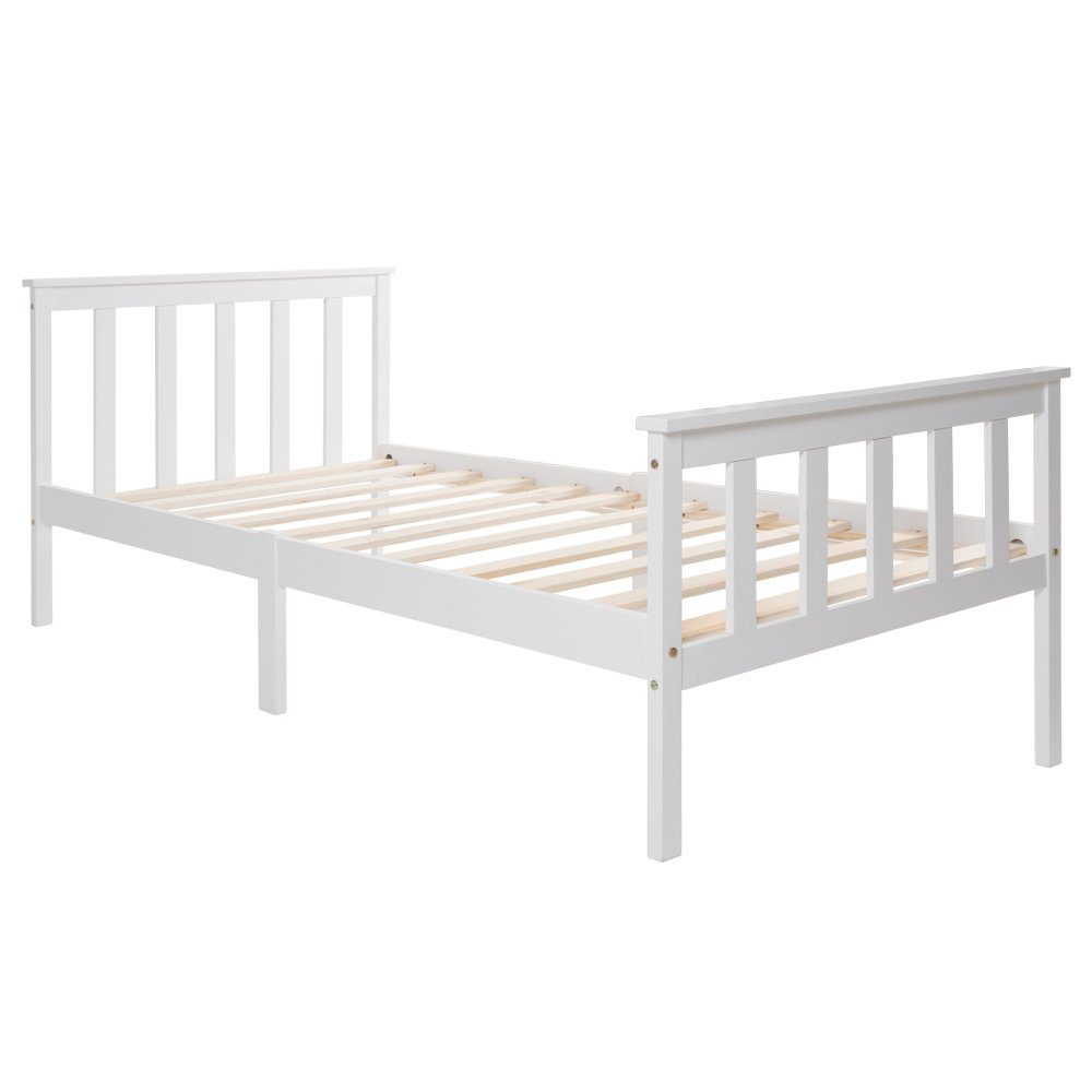 Flieks Holzbett, Einzelbett Massivholz Kiefer Kinderbett Jugendbett 90x200cm