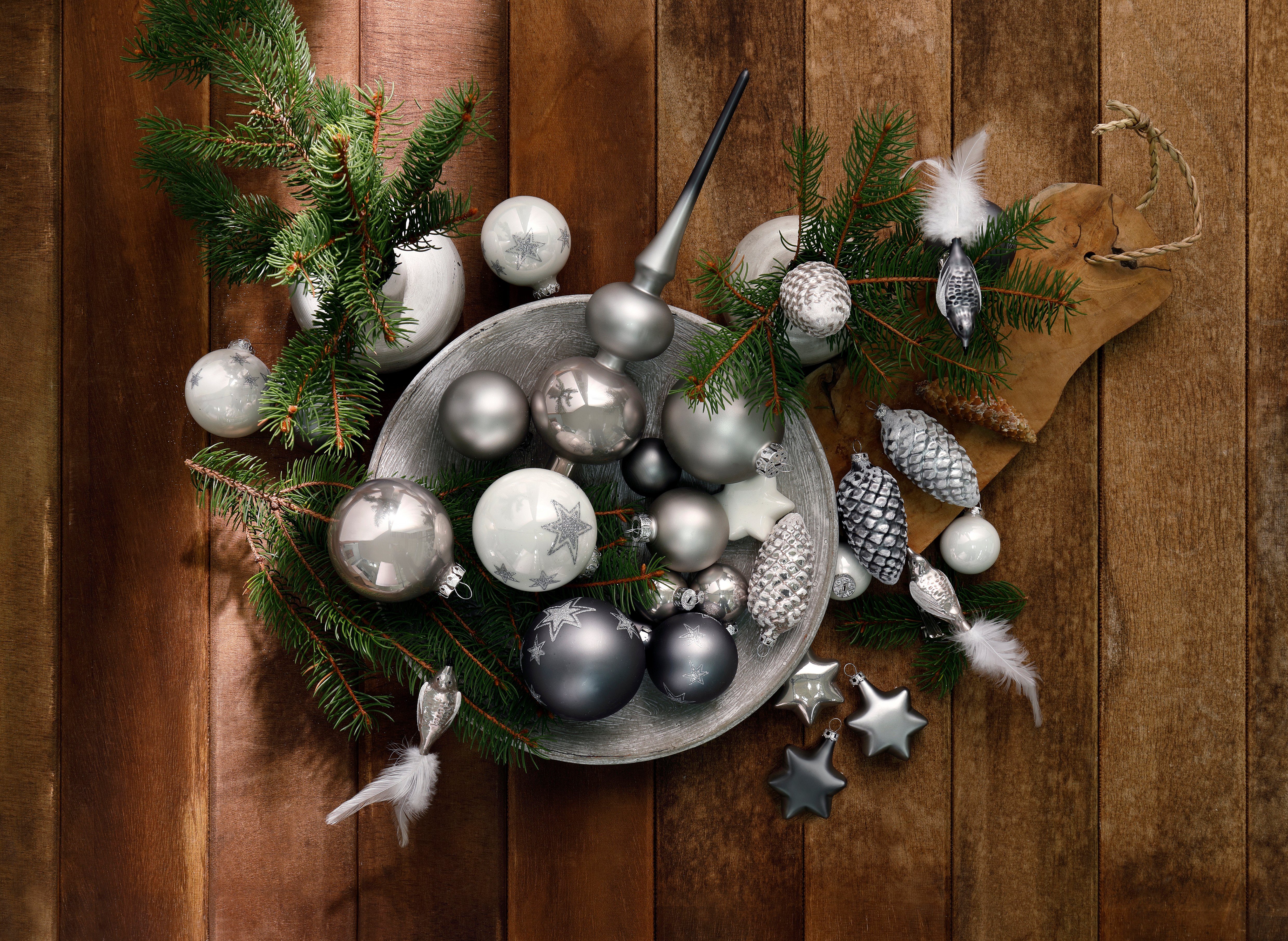 my home Christbaumschmuck Chrome, Weihnachtsdeko, Christbaumschmuck (4-tlg)