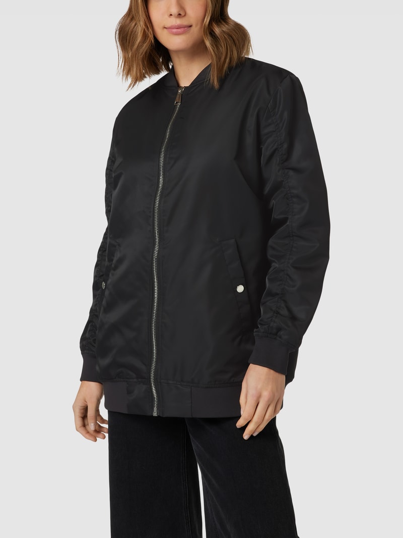 Bomberjacke mit Reißverschluss in schwarz