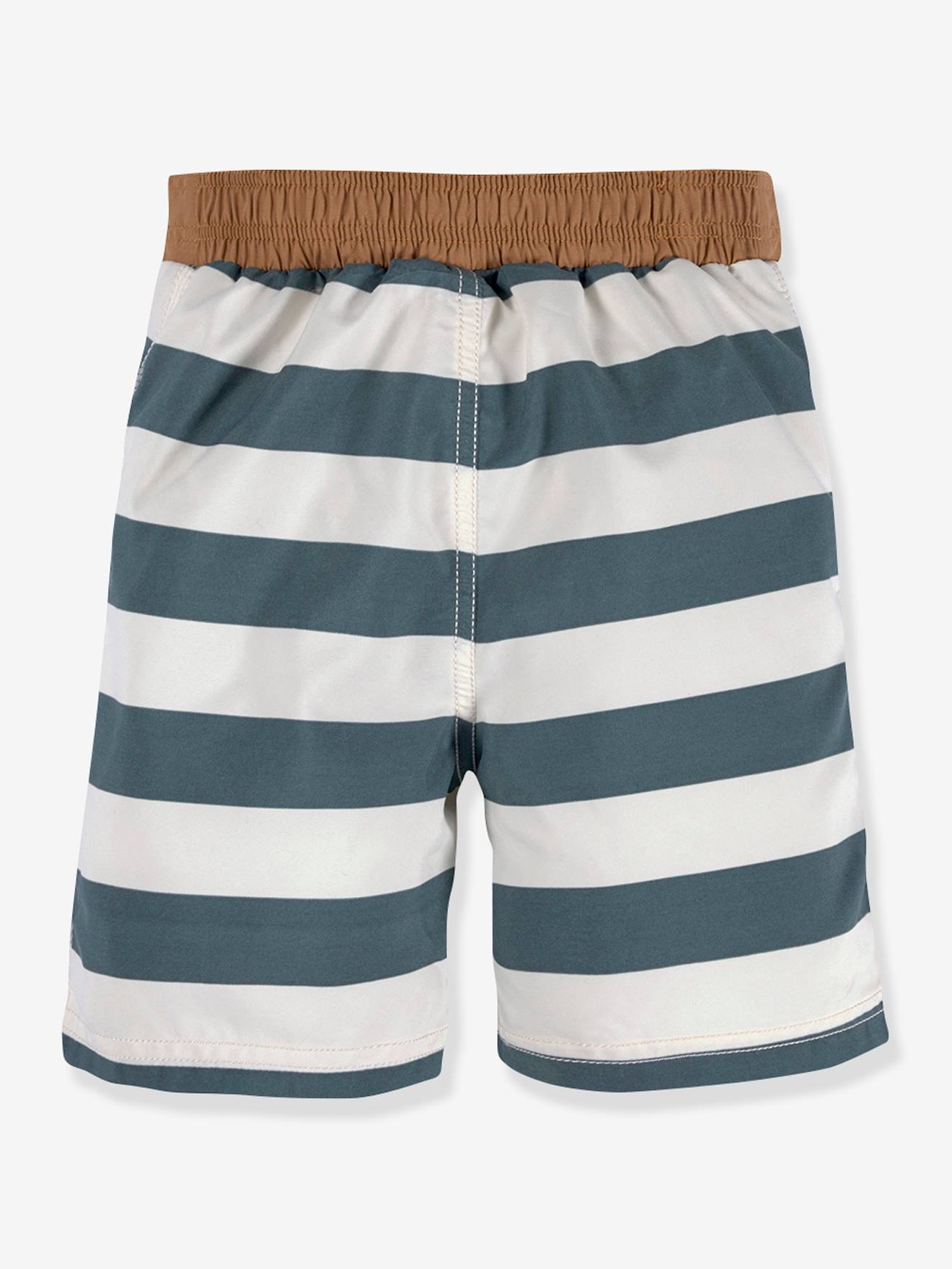 Short de bain LÄSSIG rayé blanc