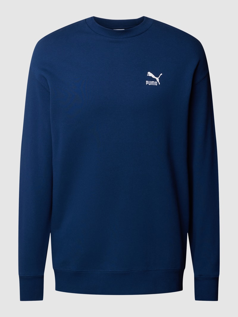 Sweatshirt mit Label-Stitching in royalblau