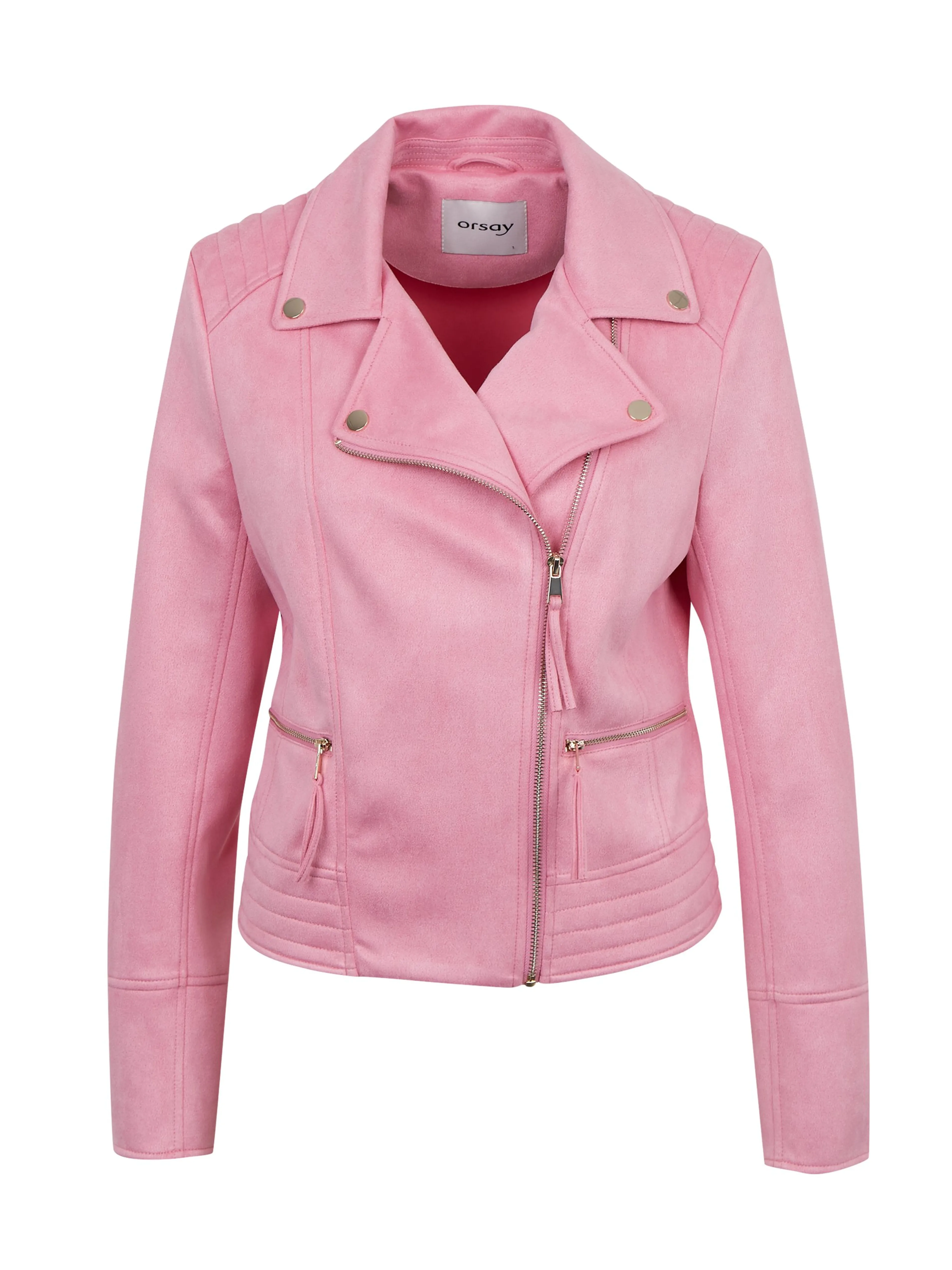 Rosa Damen-Kunstlederjacke aus Wildleder ORSAY