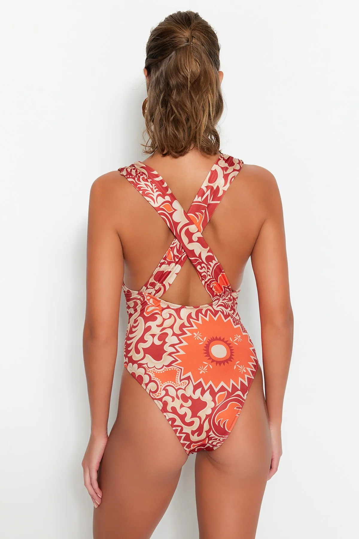 Trendyol Collection  Badeanzug - Mehrfarbig - Ethno-Muster
