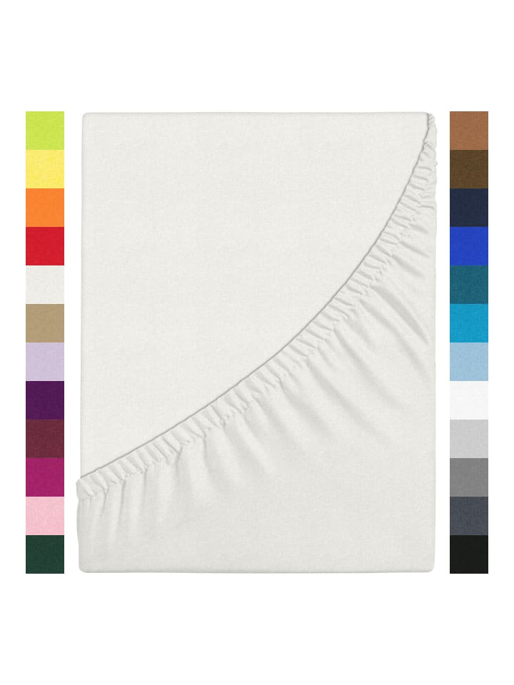 GMD Living Jersey Premium Spannbettlaken JANNEBY in Farbe Naturweiß günstig kaufen