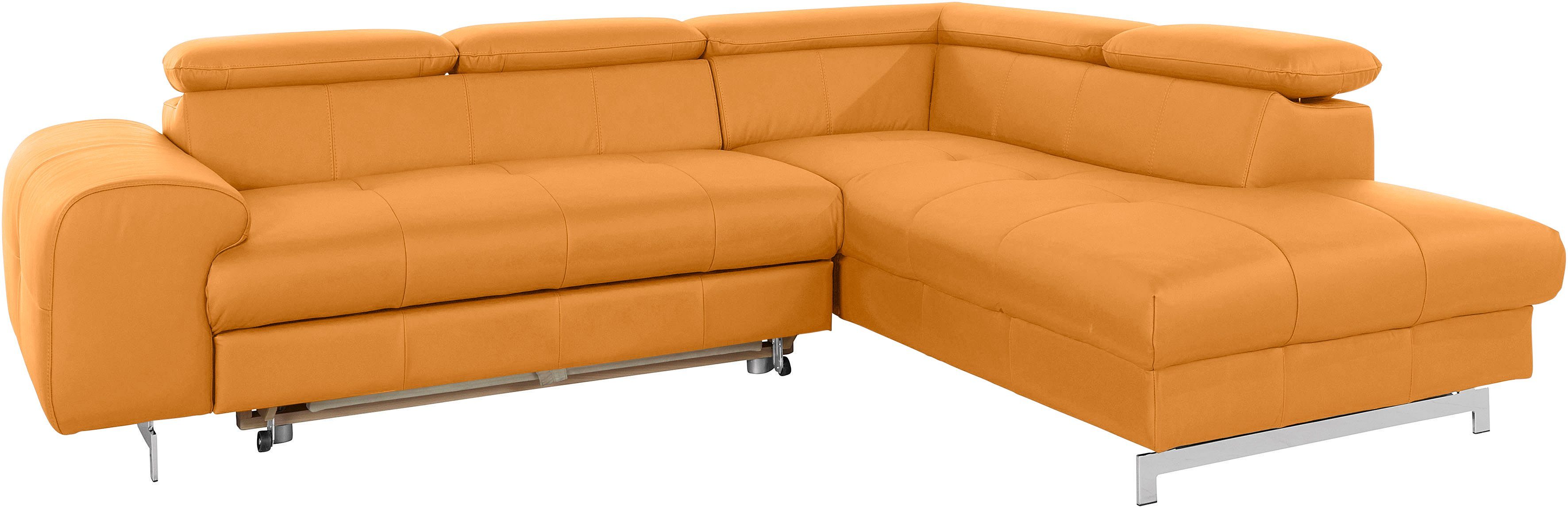 COTTA Ecksofa Chef, mit Kopfteilverstellung, wahlweise mit Bettfunktion