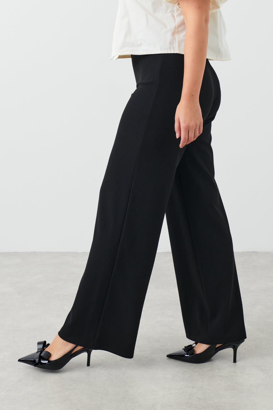 Straight jersey trousers