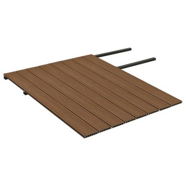Teppichboden WPC Terrassendielen mit Zubehör Braun und Grau 16 m² 2,2 m, vidaXL