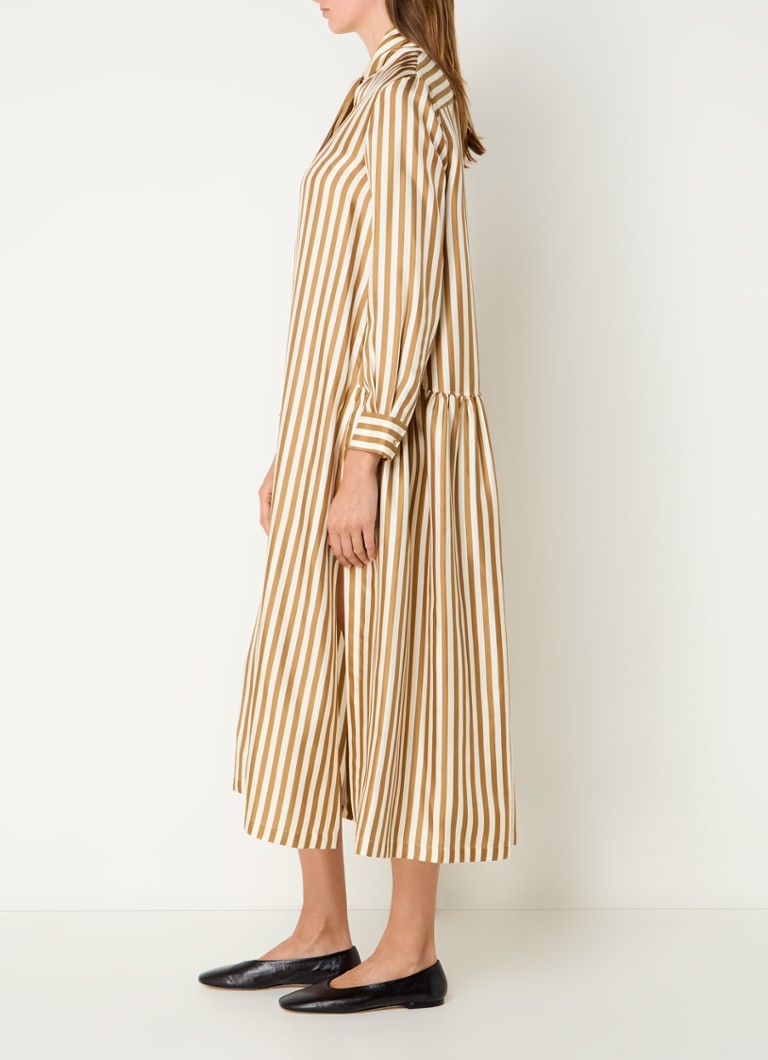 Vestido túnica midi de seda a rayas MaxMara Faesite